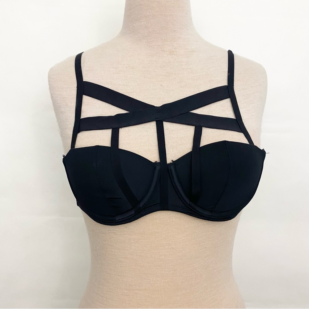 Adoreme Eileen Contour Strappy Cage Black Bra 32C